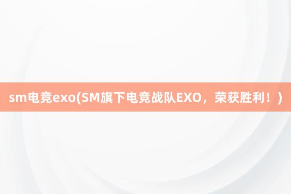 sm电竞exo(SM旗下电竞战队EXO，荣获胜利！)