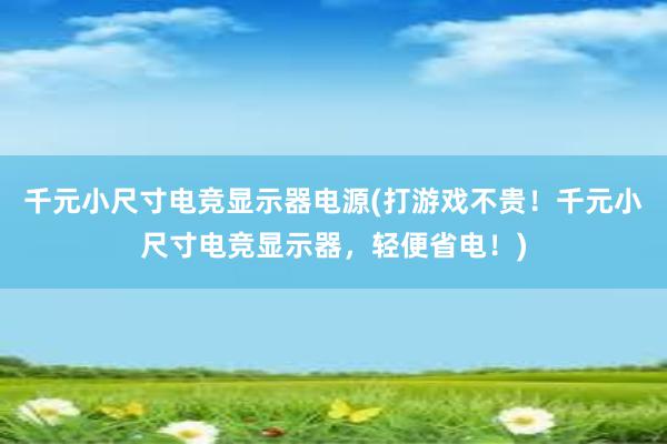 千元小尺寸电竞显示器电源(打游戏不贵！千元小尺寸电竞显示器，轻便省电！)