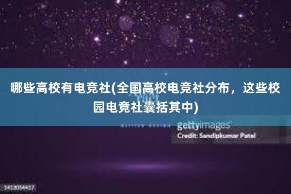 哪些高校有电竞社(全国高校电竞社分布，这些校园电竞社囊括其中)