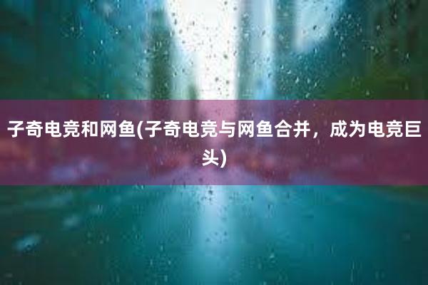 子奇电竞和网鱼(子奇电竞与网鱼合并，成为电竞巨头)