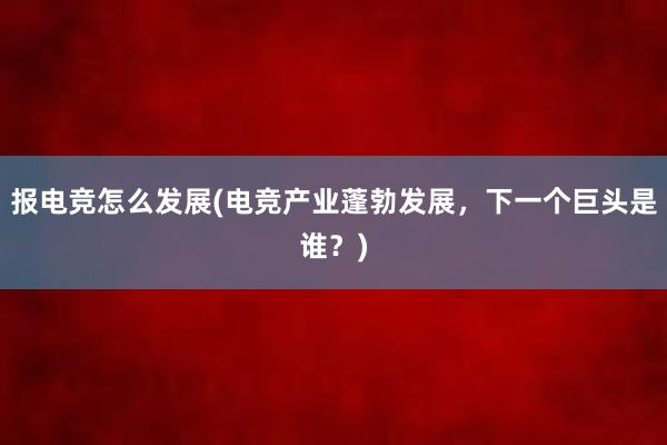 报电竞怎么发展(电竞产业蓬勃发展，下一个巨头是谁？)