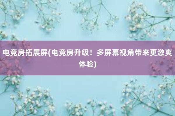 电竞房拓展屏(电竞房升级！多屏幕视角带来更激爽体验)