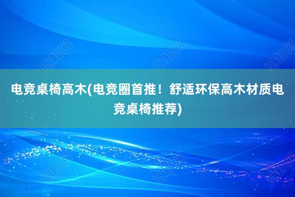 电竞桌椅高木(电竞圈首推！舒适环保高木材质电竞桌椅推荐)