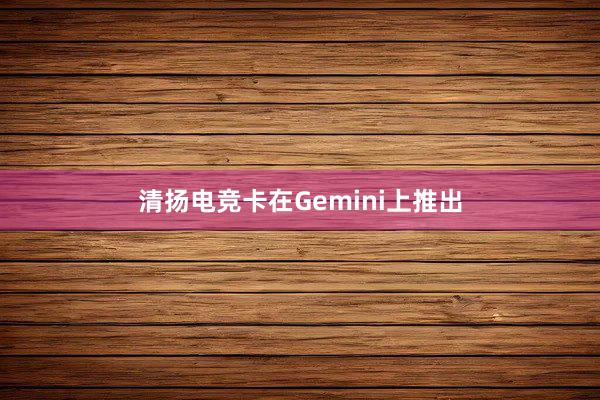 清扬电竞卡在Gemini上推出