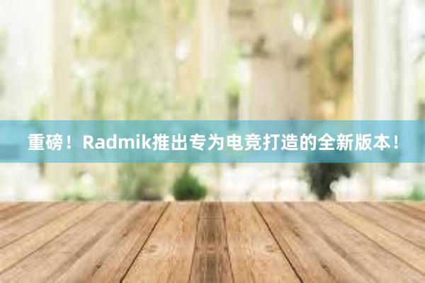 重磅！Radmik推出专为电竞打造的全新版本！