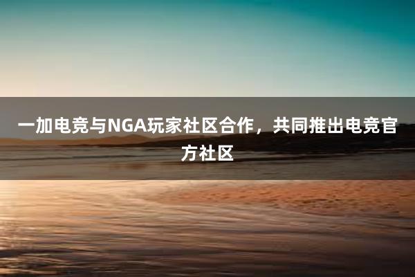 一加电竞与NGA玩家社区合作，共同推出电竞官方社区