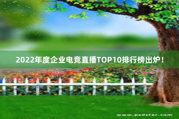 2022年度企业电竞直播TOP10排行榜出炉！