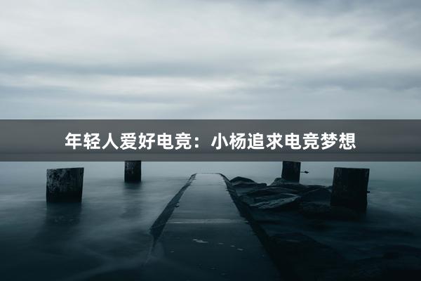 年轻人爱好电竞：小杨追求电竞梦想