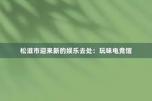 松滋市迎来新的娱乐去处：玩味电竞馆