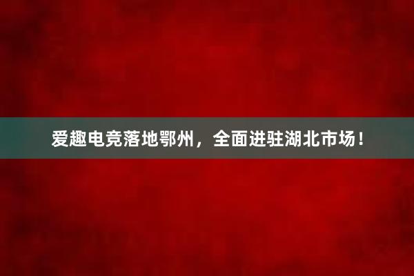 爱趣电竞落地鄂州，全面进驻湖北市场！