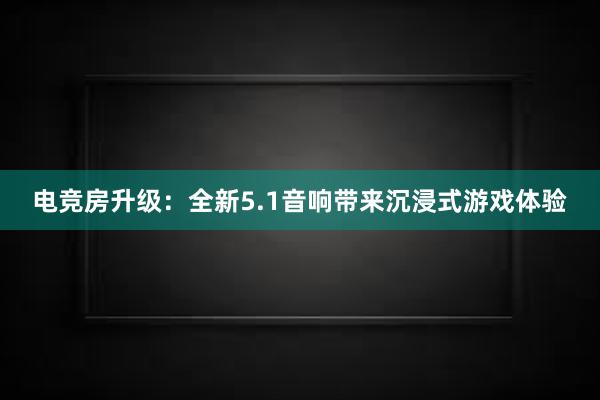 电竞房升级：全新5.1音响带来沉浸式游戏体验